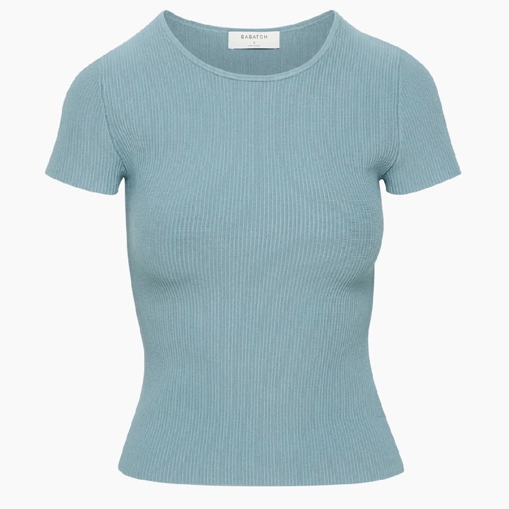 Aritzia Babaton Guide Crew Tshirt XXS Blue with tags